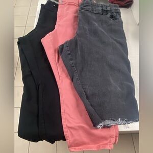 3 pairs of plus cropped pants (good- fair preowned condition*read description)